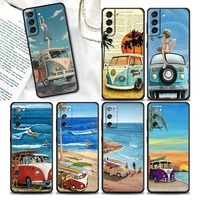 big bus ride beach surfing phone case for samsung s22 s21 s20 fe s7 s8 s9 s10e plus ultra 4g 5g cases fundas coque capa