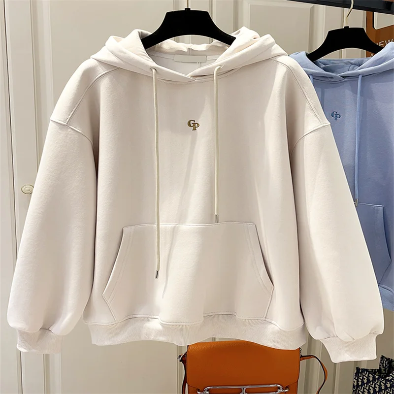 

Толстовка с капюшоном и вышивкой, зимняя, 2022