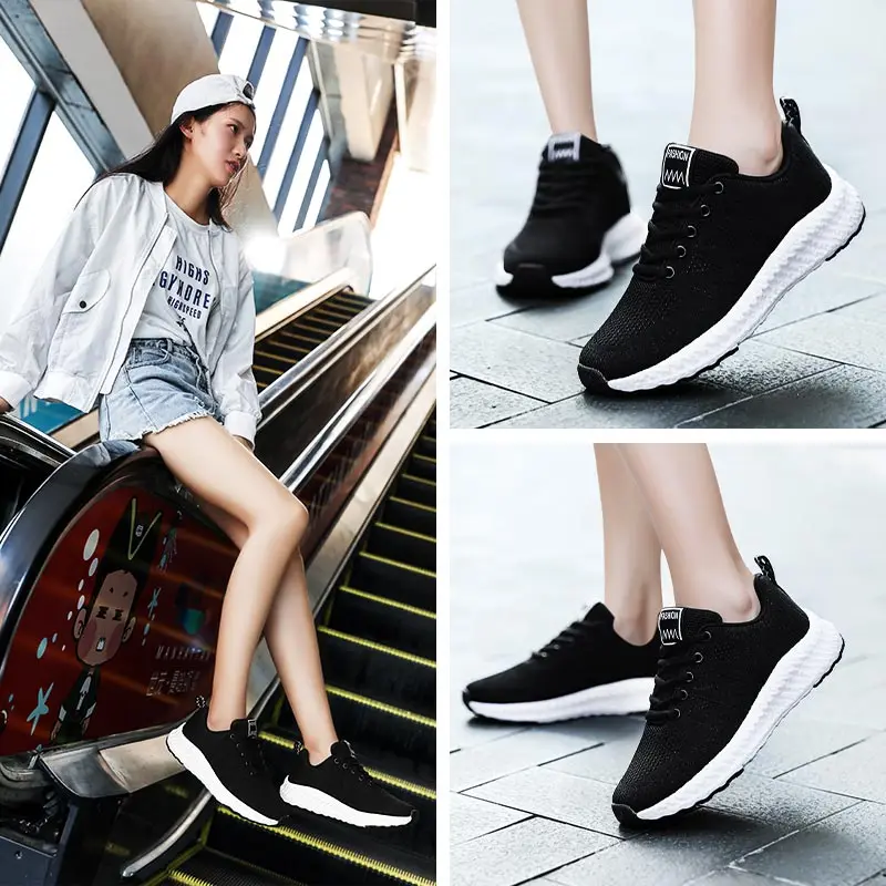 

Черные прогулочные женские спортивные кроссовки, лоферы, спортивная обувь для бега, тенниса, женские холщовые кроссовки, тренировочные кро...