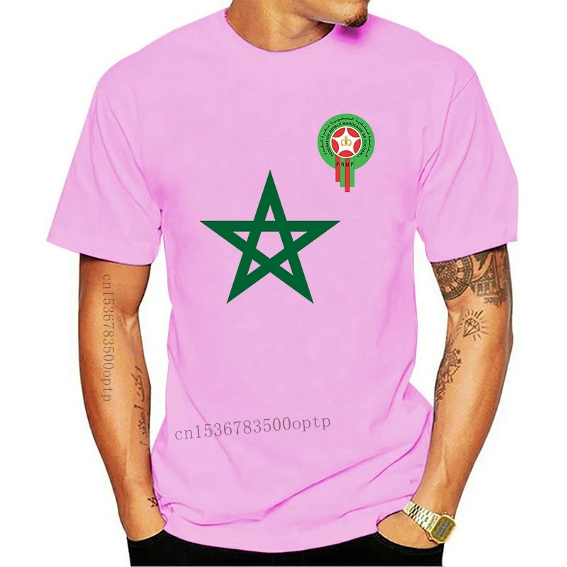 

Camiseta con estampado personalizado para hombre y mujer, camisa 100% de algodón con cuello redondo, Marruecos (1)
