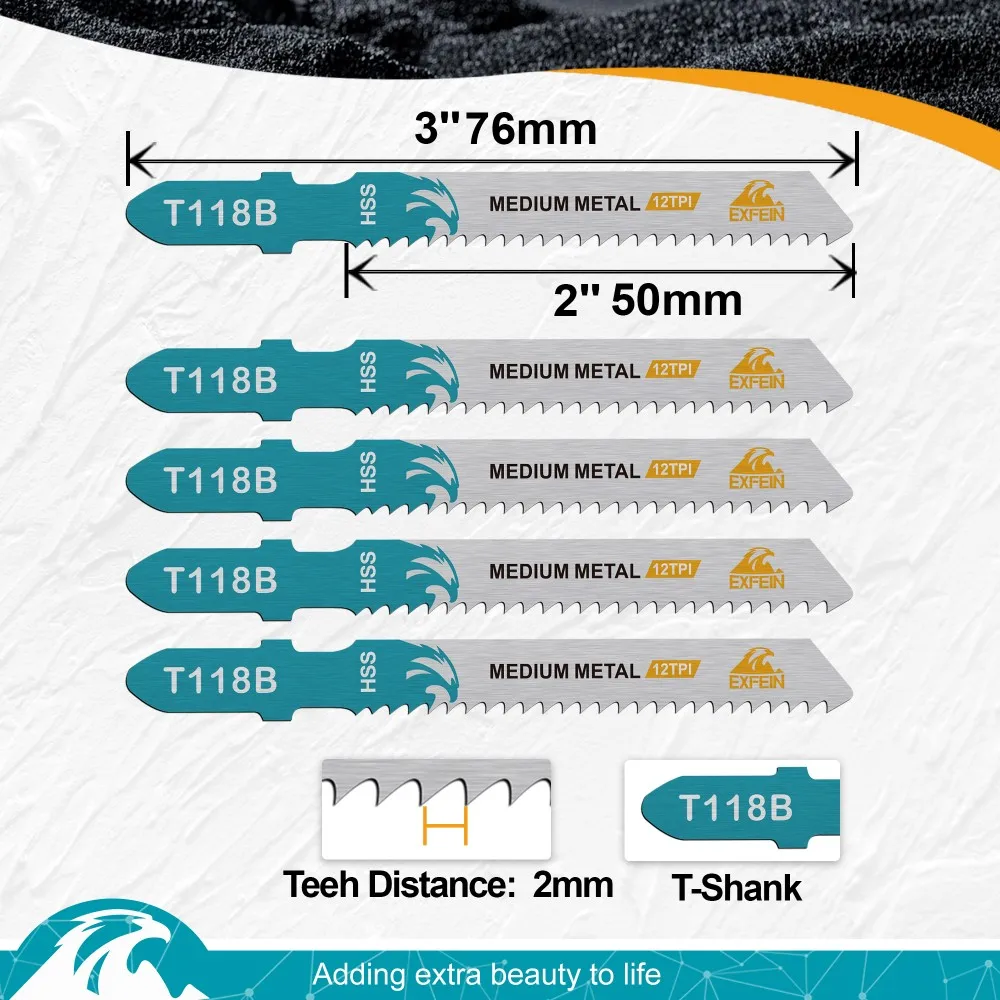 

Набор полотен для лобзика, 5 шт., HSS, сменные полотна для лобзика с Т-образным хвостовиком для резки дерева, пластика и металла