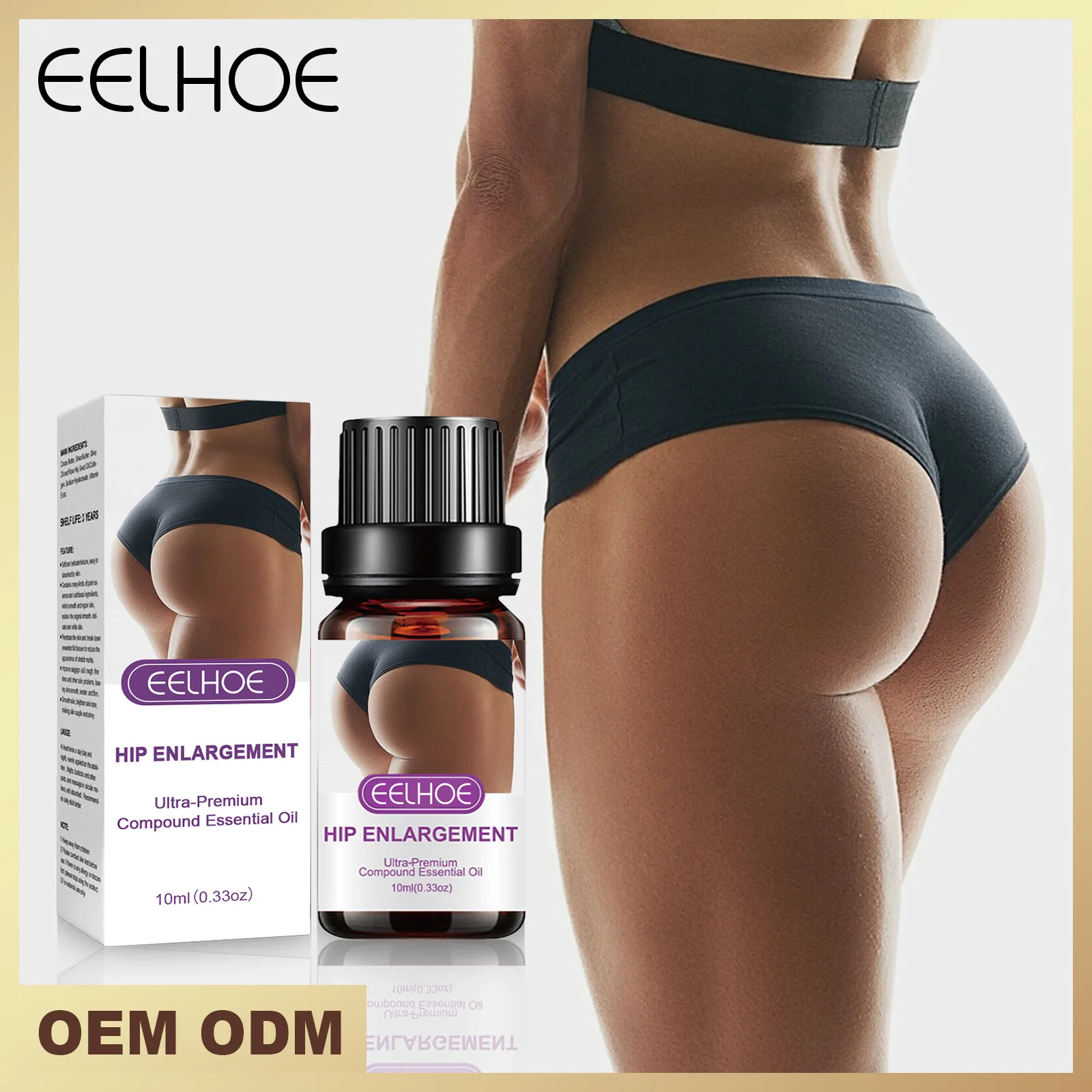 

Eelhoe Hip Care Essential Oil Lifts and Tightens Buttocks, Peach Buttocks, Body Shaping Massage Highlights The Curve Of Buttocks