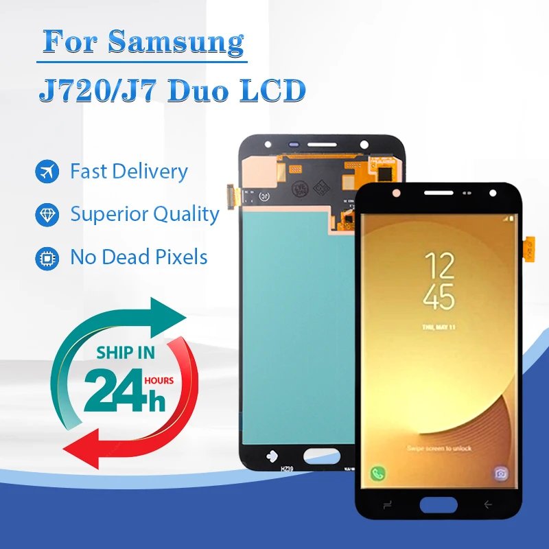 ЖК-дисплей 5,5 дюйма с сенсорным экраном и дигитайзером в сборе для Samsung Galaxy J720, J7 Duo 2018, J7 2018, J720F с инструментами, 1 шт.