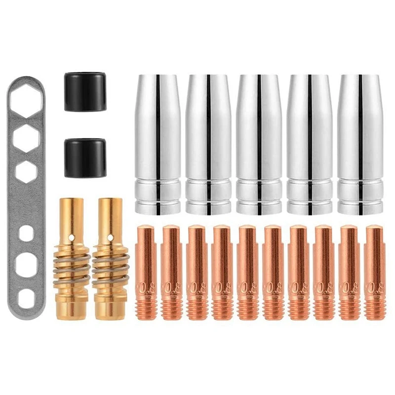 

20Pcs Nozzles Contact Tips Holders Mig Welder Consumable Accessory for 15Ak Mb15 Mig Mag Co2 Welding Torch