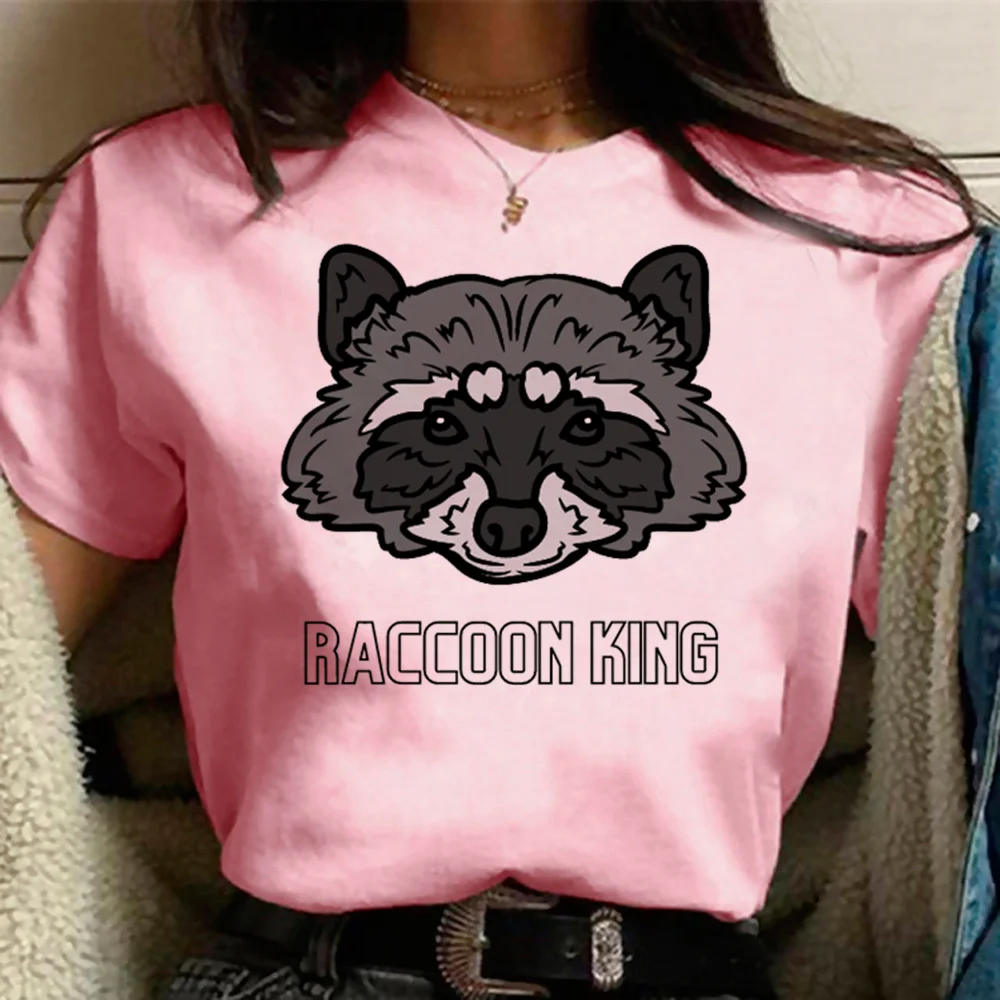 

Mapache t-shirts women summer harajuku Y2K t-shirts girl Japanese designer clothing