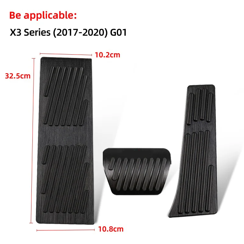 

3 шт. автомобильные чехлы на педали, нескользящий чехол из алюминиевого сплава для тормозных колодок для BMW X5 G05 G06 G07 E90 F01 F07 F10 F11 F30 F48 G01 G20 G30 LHD