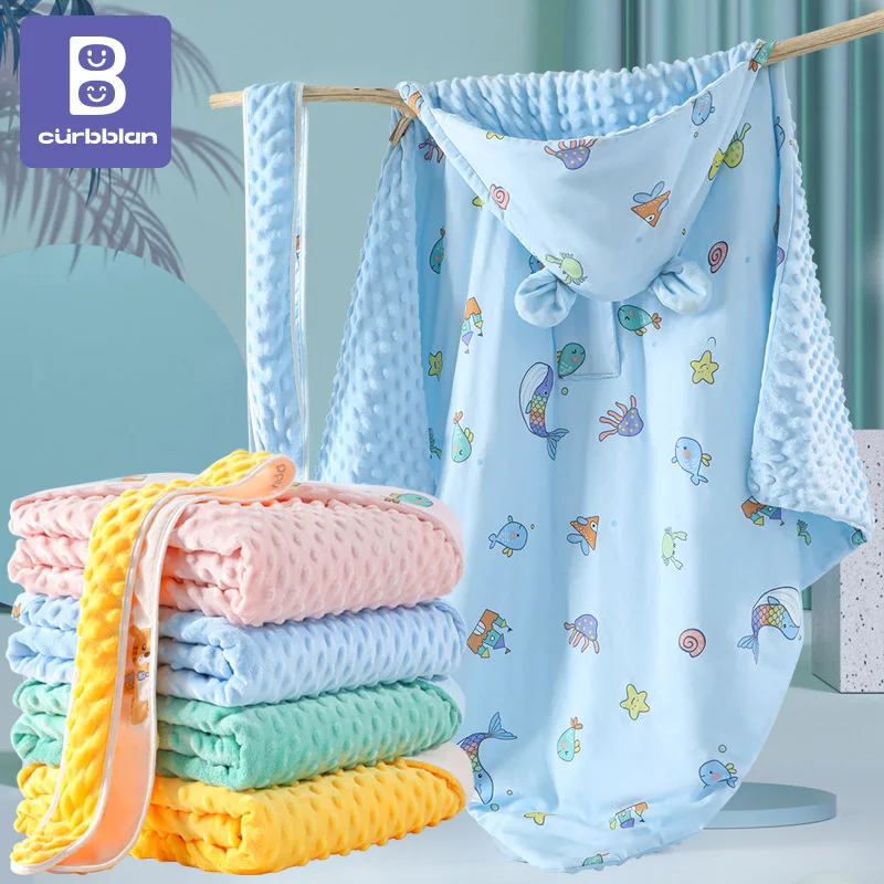 

Детское одеяло Curbblan, Пеленальное Хлопковое одеяло, теплое мягкое одеяло с принтом Дуду для новорожденных, постельное белье для младенцев, п...