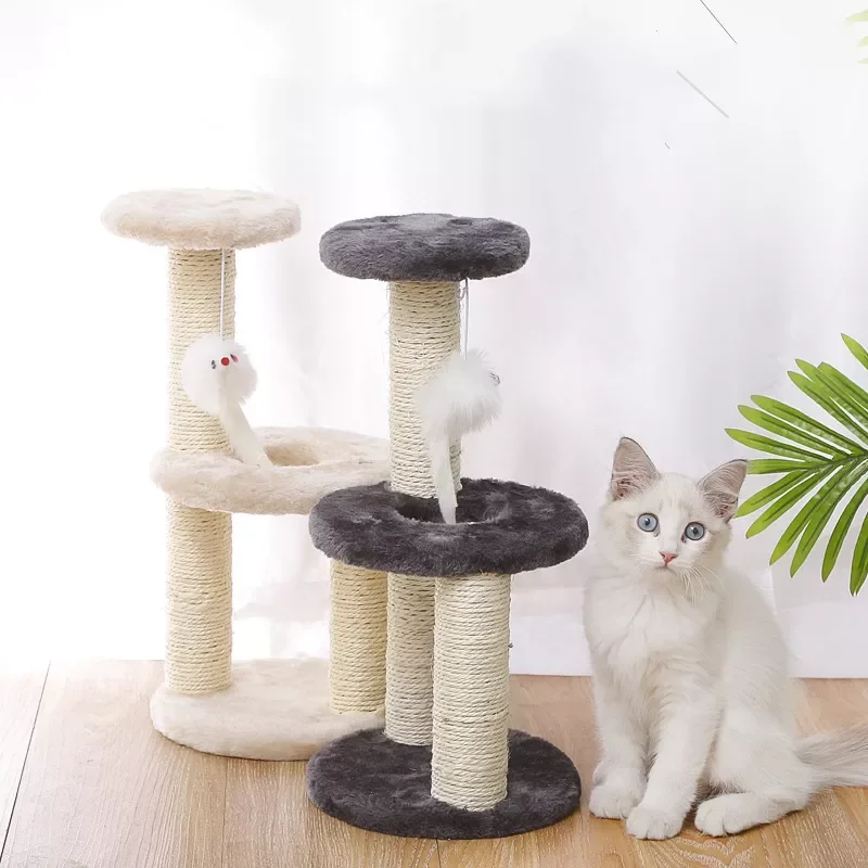 

2022New Cat Toys Scratching Post Sisal Rope Cat Scratcher 3-Layers Cat Tree for Kitten Grind Claw Cat Climbing Frame Posts Pet F