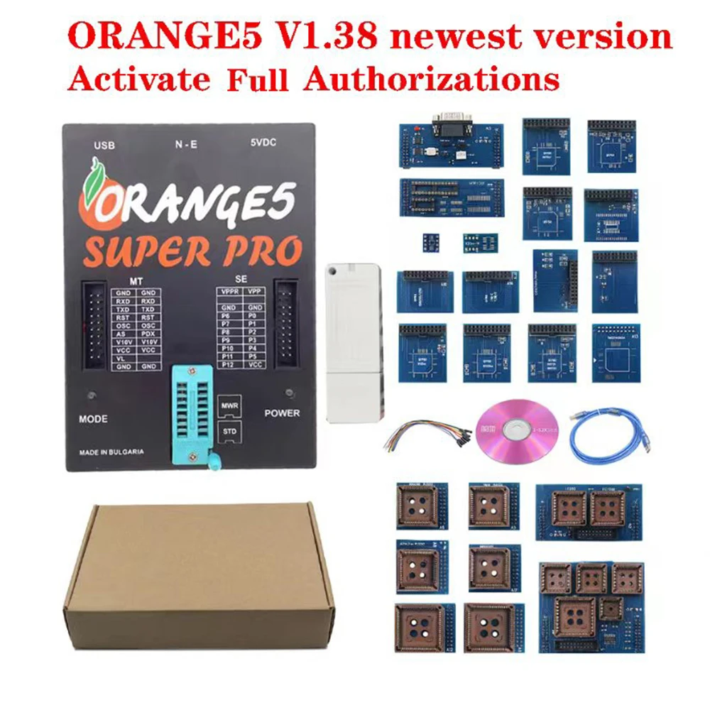 

Orange5 V1.38 Full License Function ECU Programmer Orange 5 Plus Universal Eeprom Adaptors Full Adapter Key Prog SRS Reset IMMO