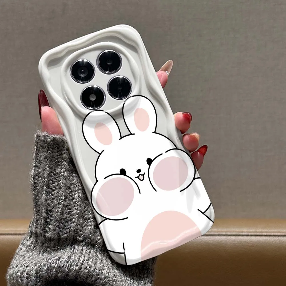 Фото Чехол для телефона с забавным рисунком кролика для Xiaomi Poco F8 F7 F6 F5 M8 M7 M6 X7 X6 X5 C85 Pro Ultra Plus, мягкий, волнистый, с эффектом масляной пленки №1