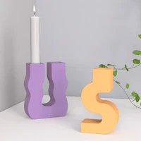 concrete candle inserted silicone mold creative modeling nordic simple household furnishing mold cement candlestick silicon mold