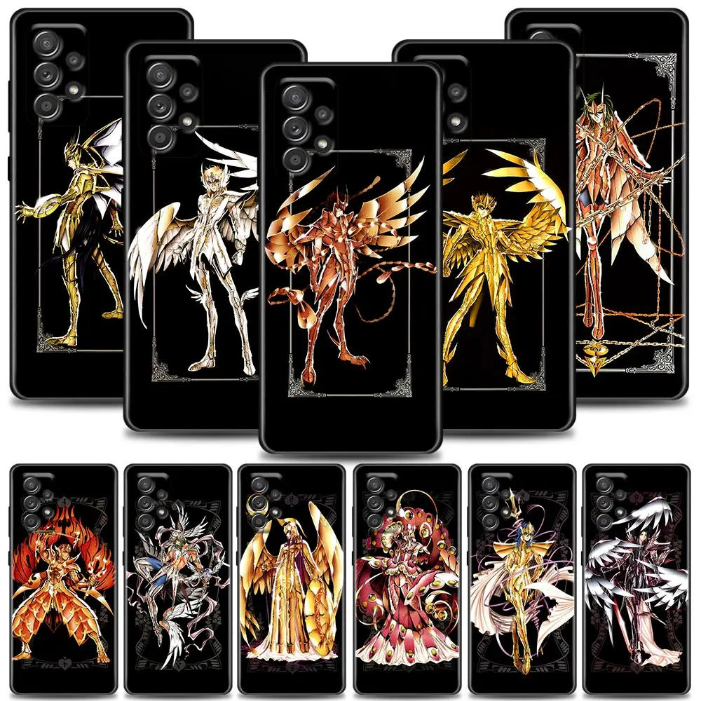 

Saint Seiya Black Art Cases For Samsung Galaxy A52 Funda Samsung A52s A54 A53 A72 A73 A33 A31 A32 A51 A71 A41 Soft Black Cover