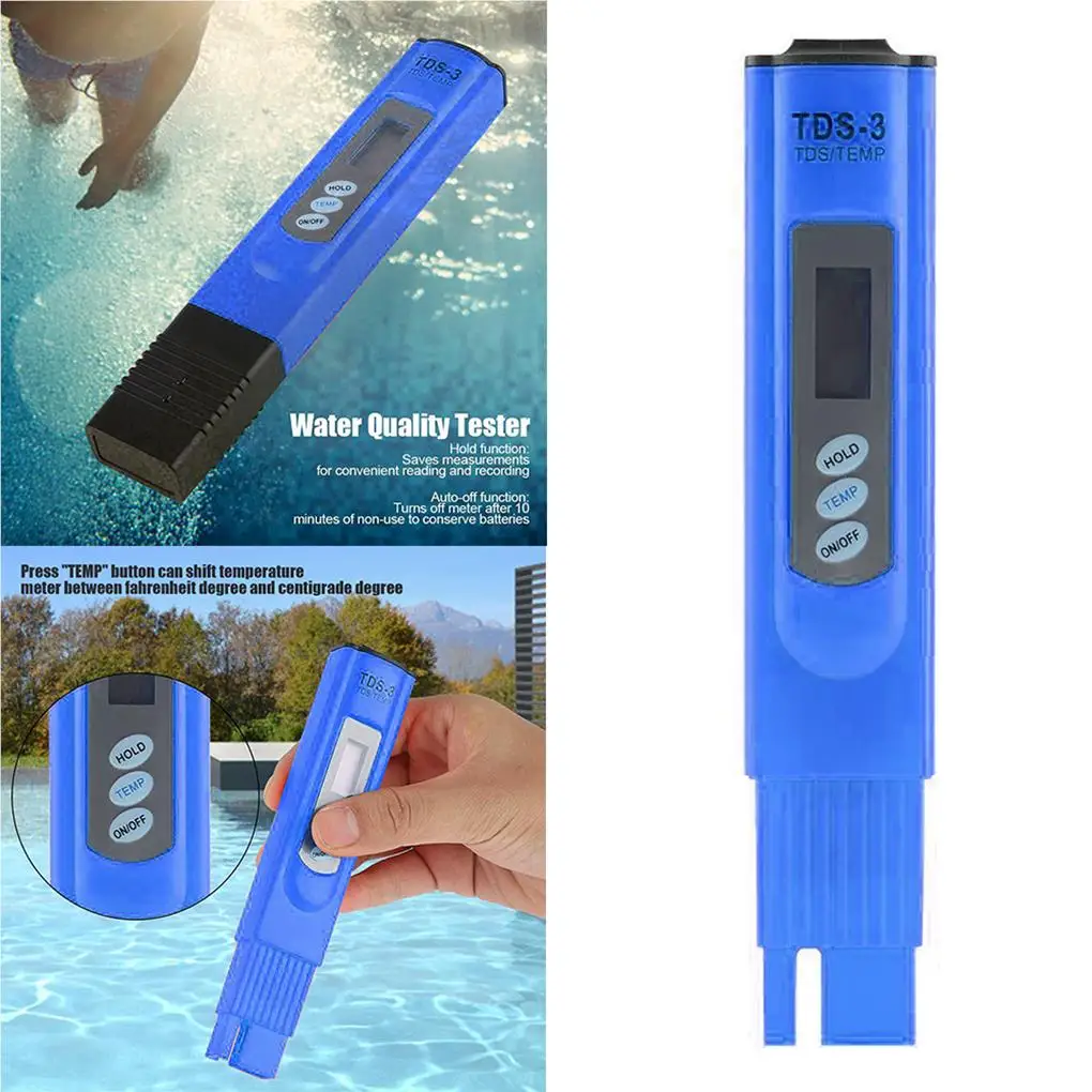 

Digital LCD Tap Water Quality Tester 0-999PPM Purity Meter Pens Plastic Lightweight Test Filters Swimming Pools