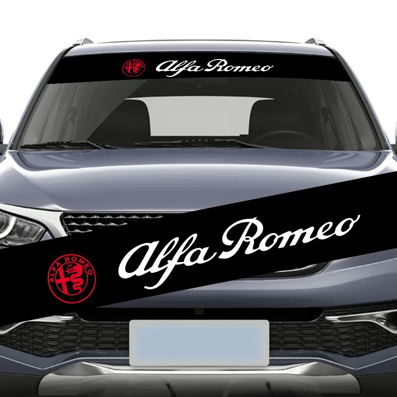 

Car Front Windshield Stickers Vinyl Decal Car Decoration Stickers For Alfa Romeo 159 147 156 166 Giulietta Giulia Stelvio Spider