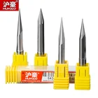 HUHAO 5 шт. хвостовик 6 мм гравировальное долото 2 канавки резак фреза ЧПУ V-образная резьба сверла карбид вольфрама PCB 3D фреза