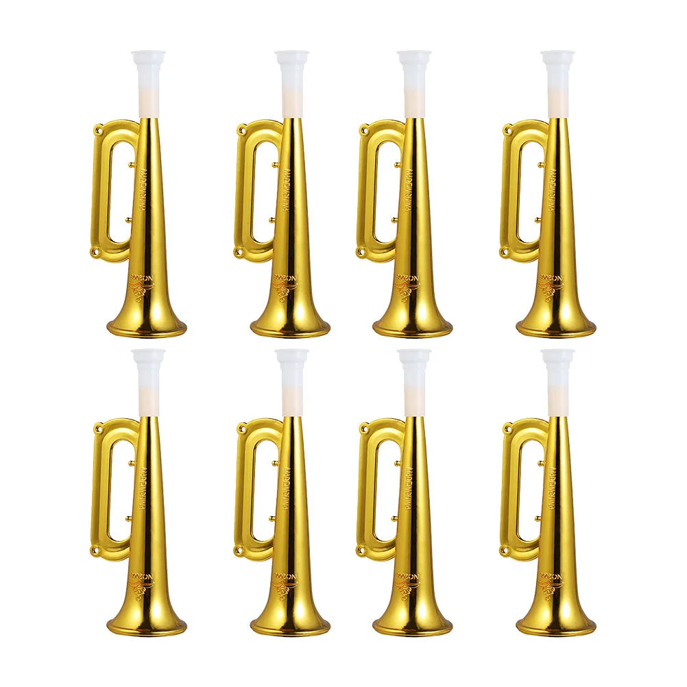 

18 Pcs Plastic Trump Horn Toys Kids Promotional Props Trumpet Kidcraft Playset Gilded Musical Instrument