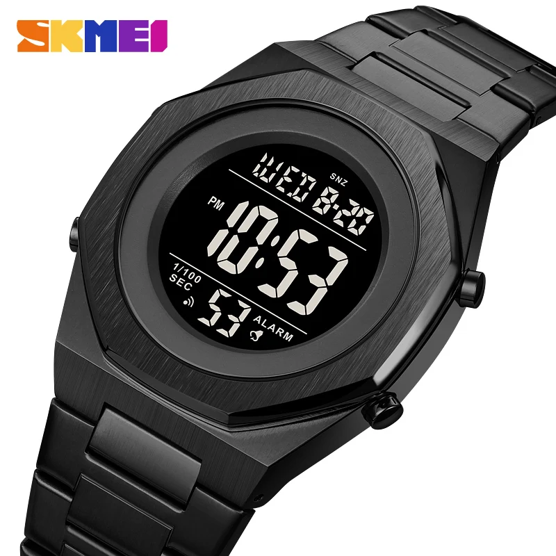

SKMEI Fashion Sport Watch For Men Casual Electronic Wristwatch Digital Dual Time Black LED Military Waterproof Watch Male Clock