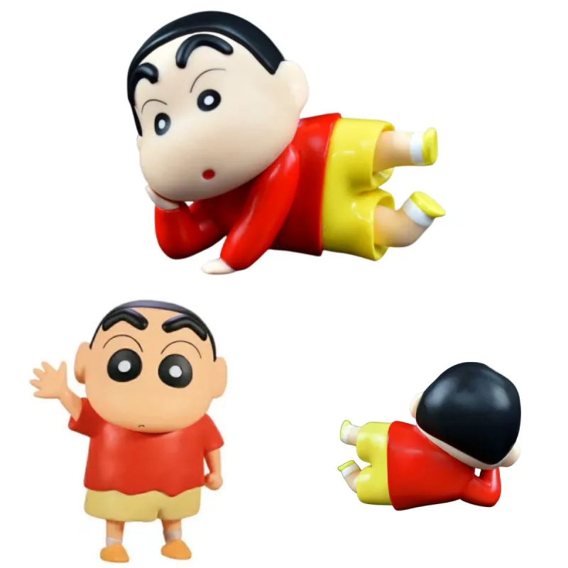 

9cm/18cm Crayon Shin-chan Model Dolls Cute Anime Peripheral Classic Look Hand Operated Desktop Car Ornaments Holiday Gift Toys