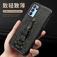 new genuine leather luxury 3d crocodile head phone case for oppo reno 6 5 4 pro plus cover bag skin pattern protective hard