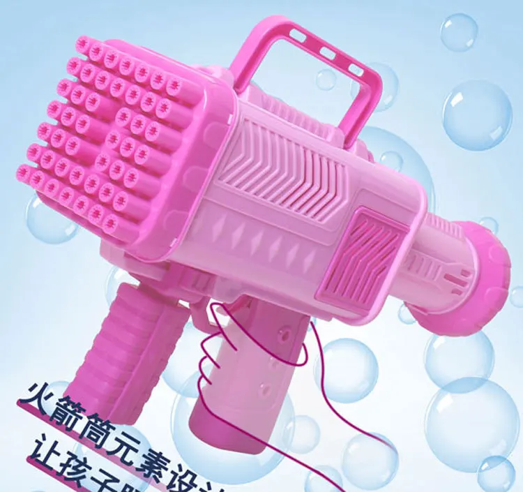 

Bubble machine Electric gatling foam machine 46 hole rocket launcher for children Bubble blowing electric gatling bubble mach
