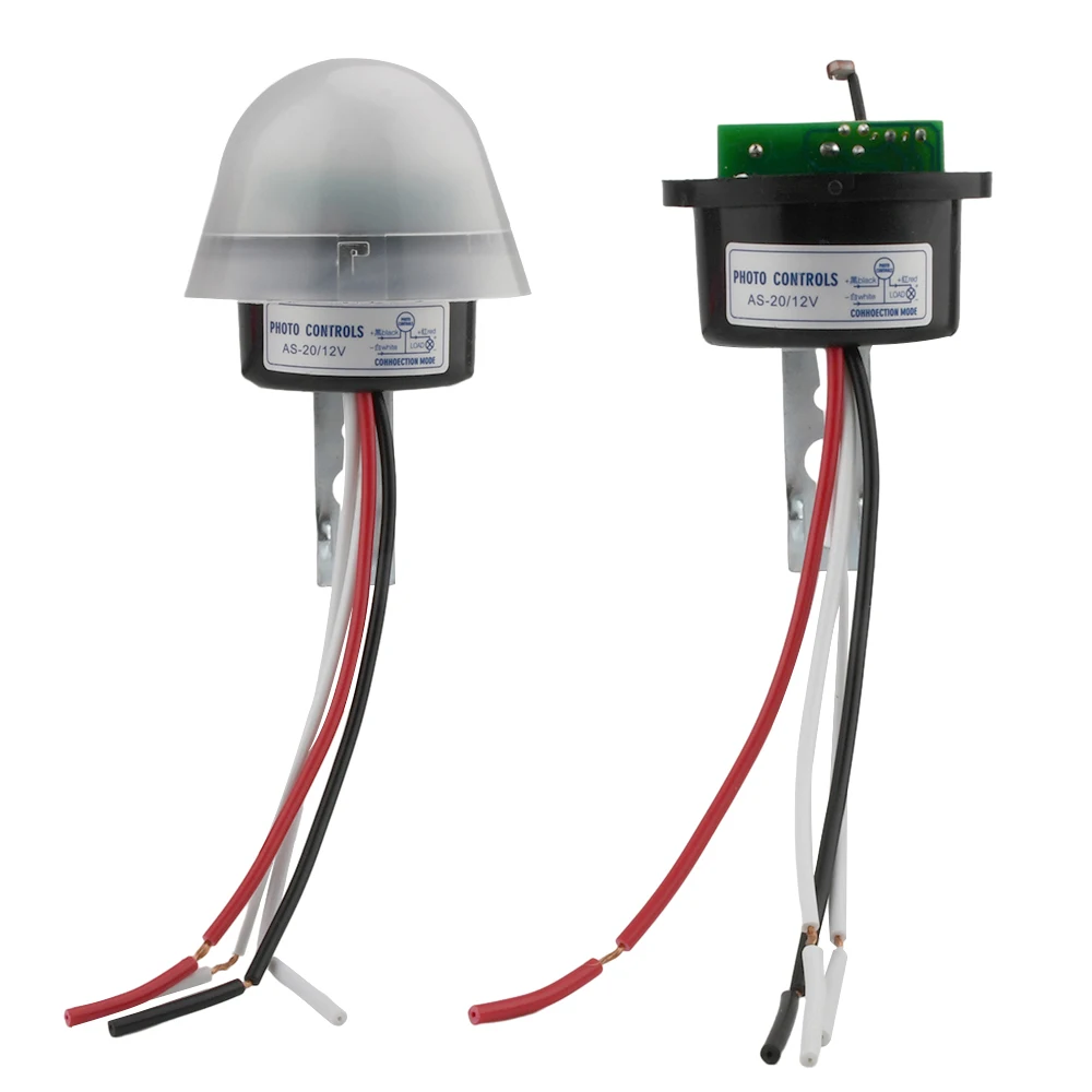 

AS-20 DC 12V 24V AC 110V 220V Waterproof Light Control Switch 10A Photo Control Photoswitch Sensor Switch for Street Light