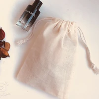 50pcslotmulti size nature cotton drawstring gift pouch bag reusable jewelry packaging bags wedding party decoration bag
