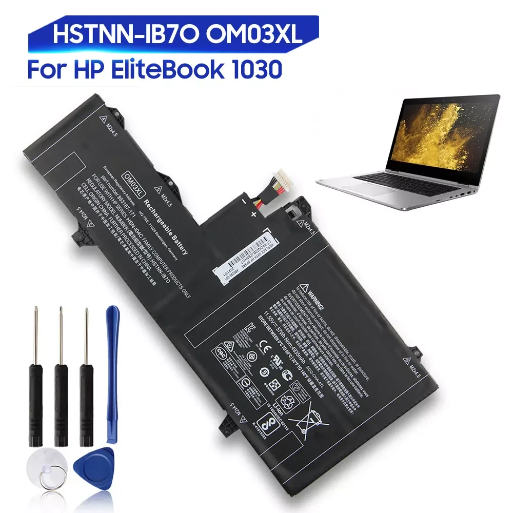Original Replacement Battery For HP EliteBook 1030 G2 1GY31PA HSTNN-IB7O OM03XL Genuine Laptop Battery 4935mAh