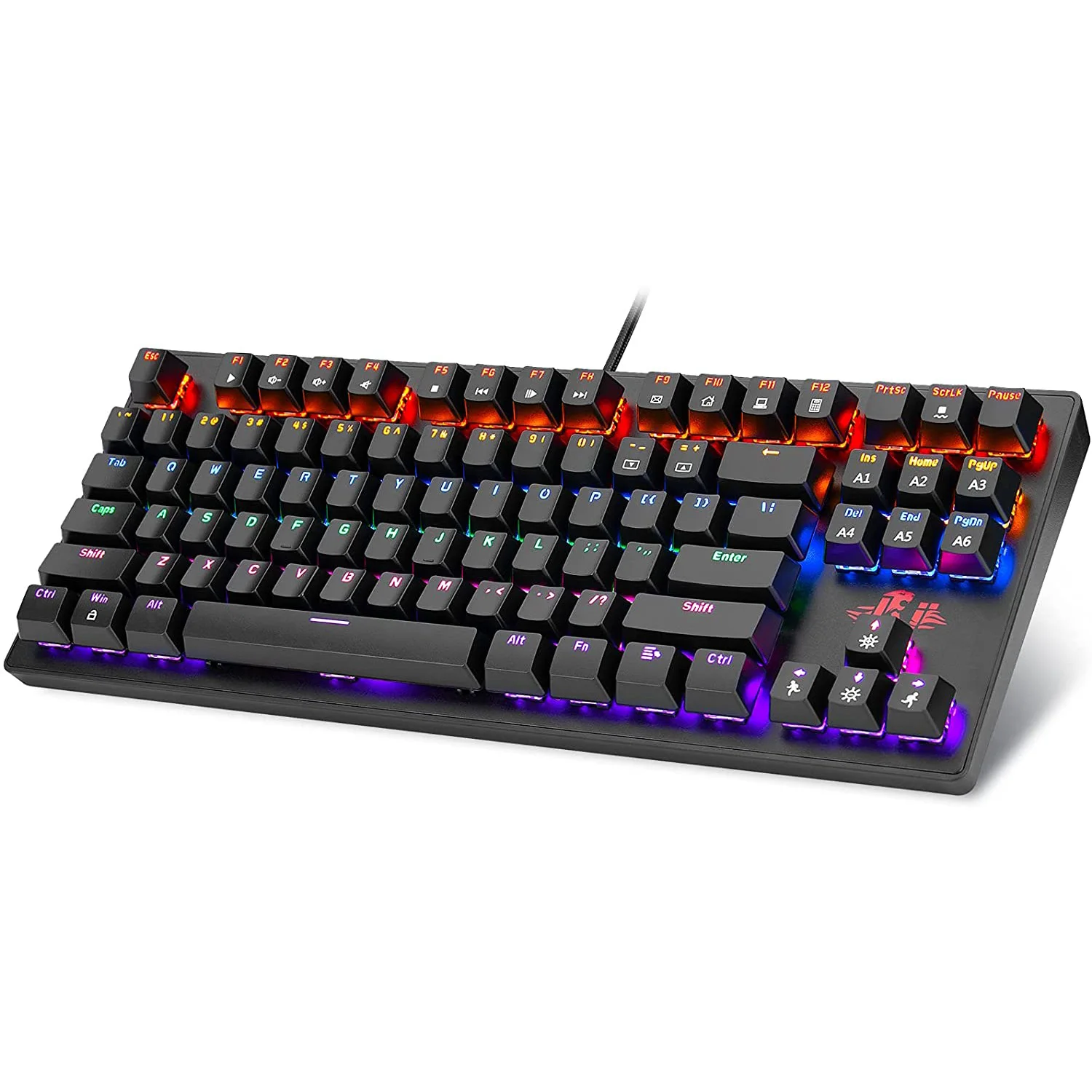 

Rii RK908 Mechanical Keyboard 87 keys Blue Switch Gaming Keyboards for Tablet Desktop English sticker