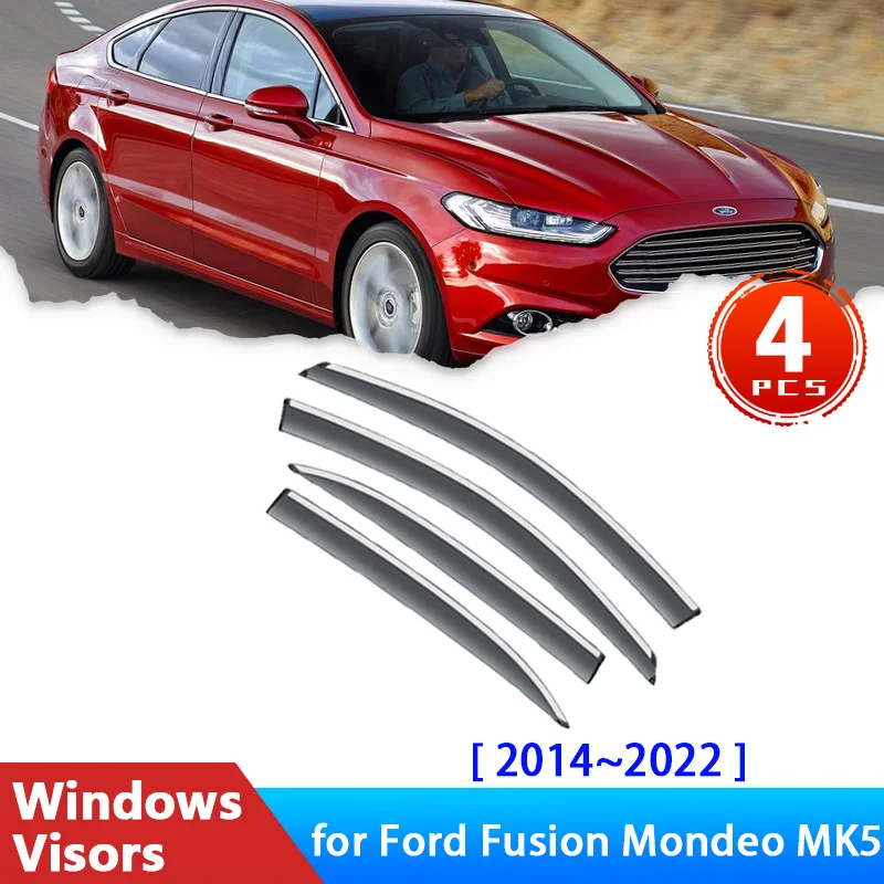 Deflectors for Ford Fusion Mondeo MK5 MKV 2014~2022 Accessories Car Side Windows Visors Rain Eyebrow Guard Sun Visor Awning Trim