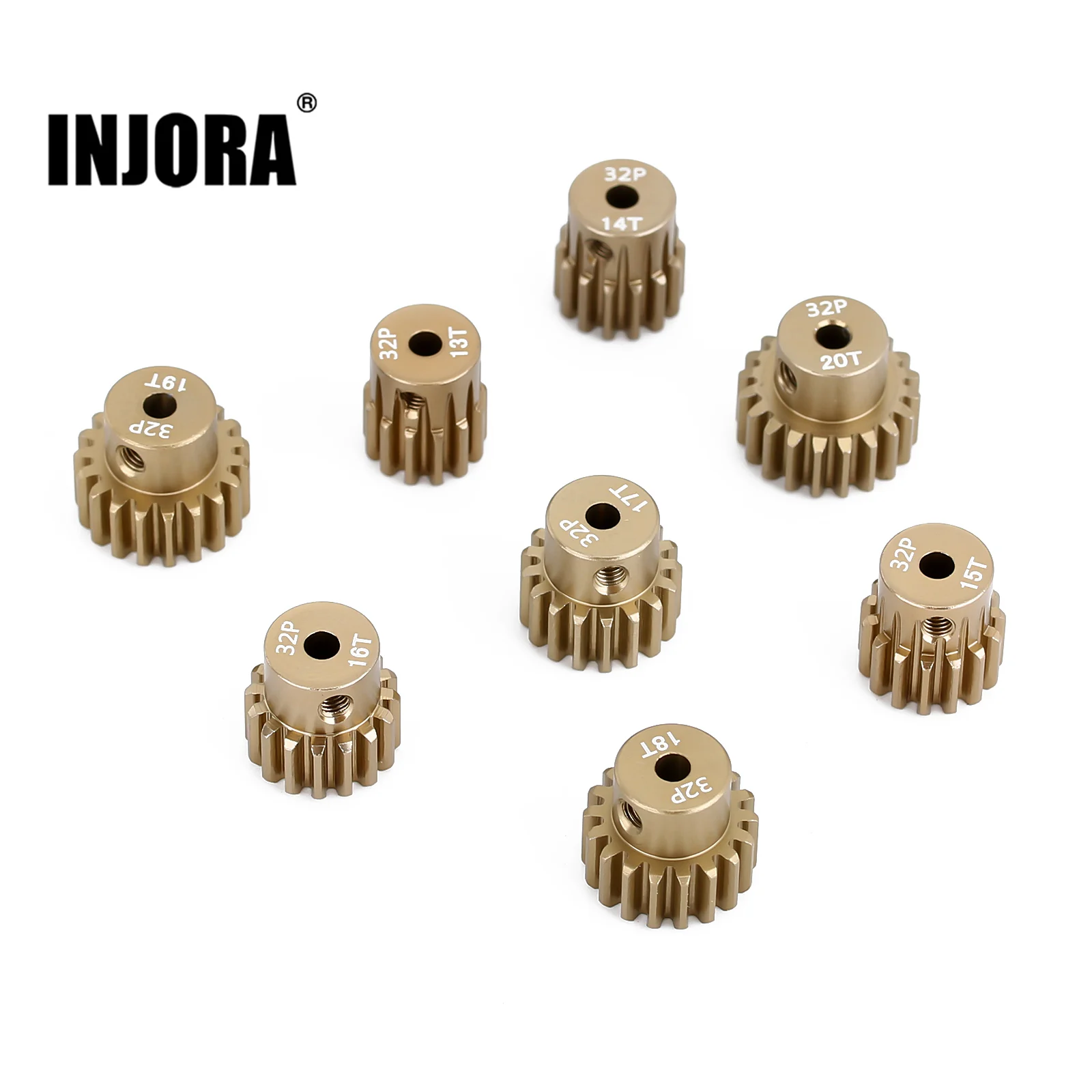 INJORA Harden 7075 Алюминиевый сплав 3,17 мм M0.8 32P мотор шестерни 13T 14T 15T 16T 17T 18T 19T 20T для 1/10 1/8 RC автозапчасти