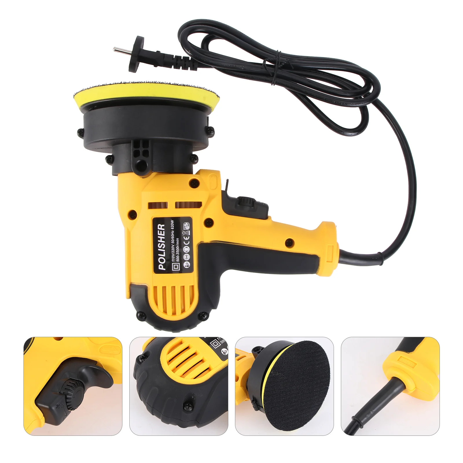 

Vertical Car Waxing Machine Electric Polisher Handheld Automotive Waxer Kit with EU Plug