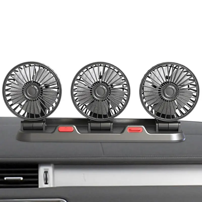 

Portable Fan For Car Variable Two Gears 360 Degree Rotating USB Rechargeable Car Cooling Fan Portable 3 Heads Automotive