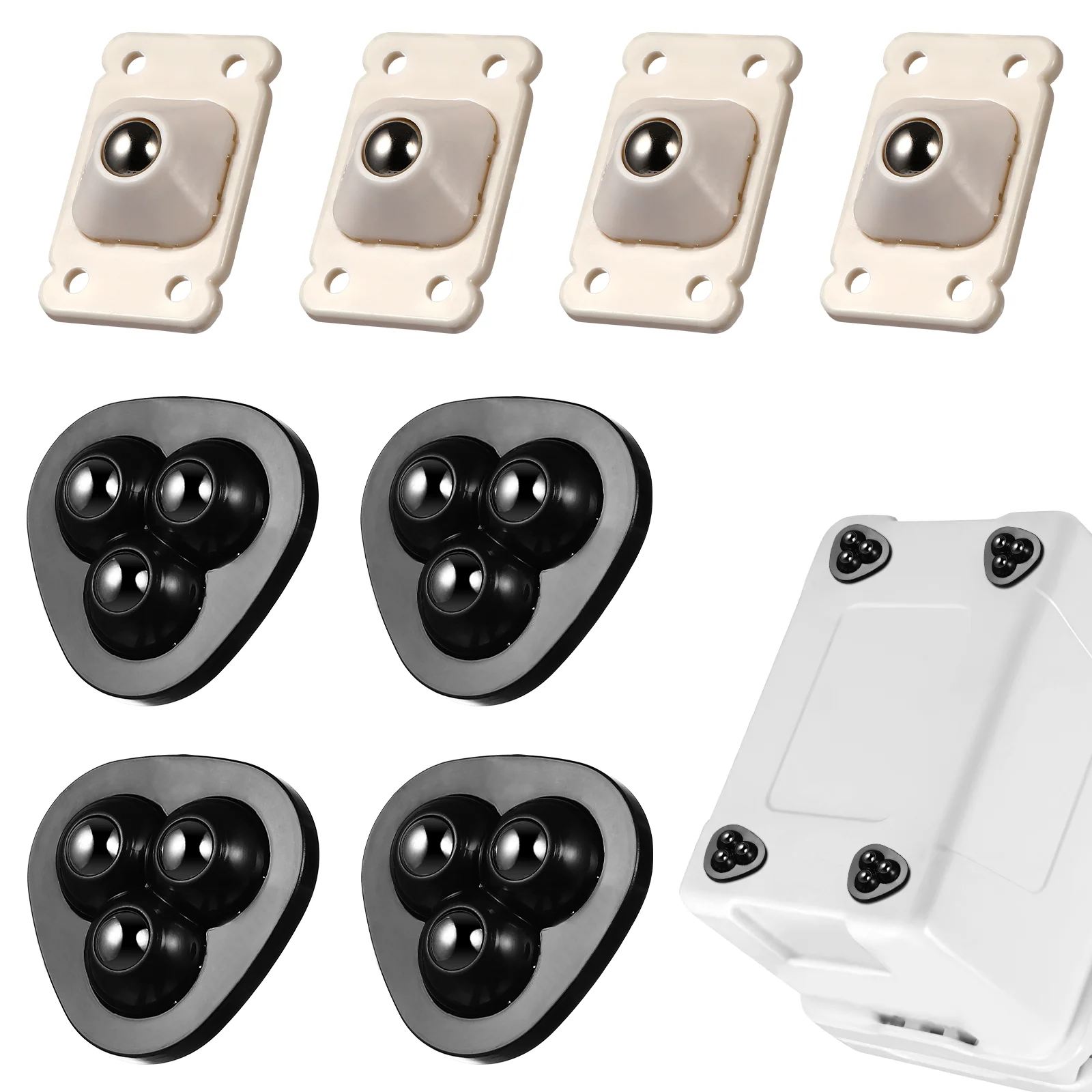 

32 Pcs Swivel Self-adhesive Casters Sticky Wheels Runner Roller Ball Small Abs Pulley Baby