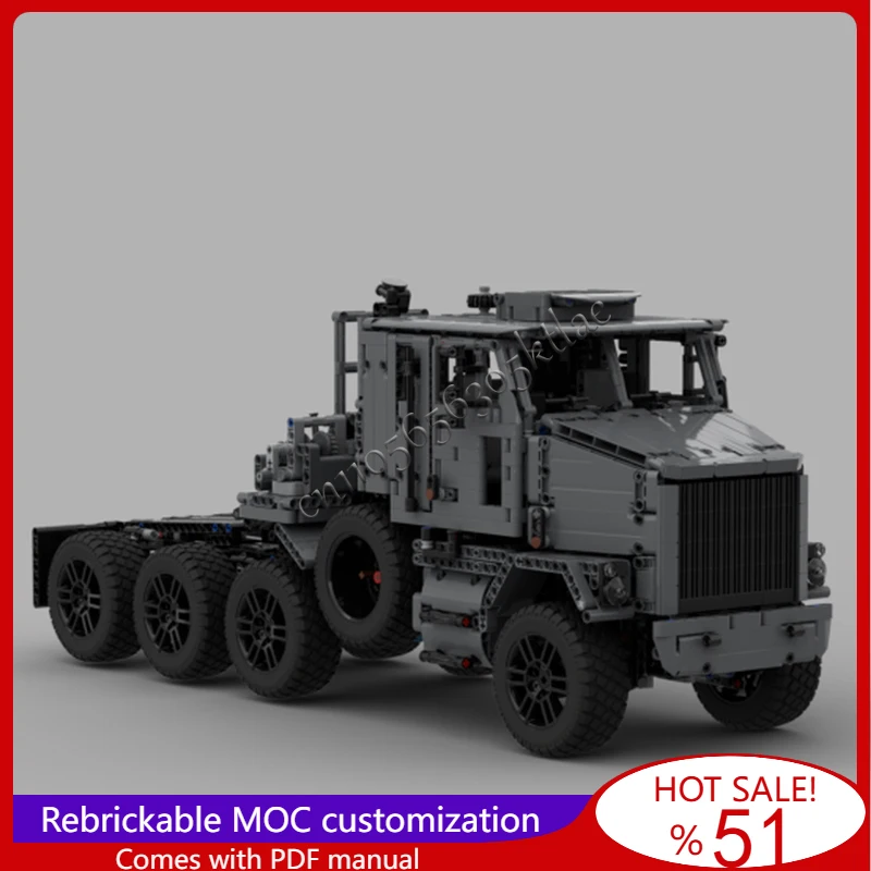 Фото 2929 деталей M1070, тяжелый грузовой буксировочный грузовик, модель MOC, строительные блоки, кирпичи, креативная сборка, игрушки, детские праздничные подарки-сюрпризы №1