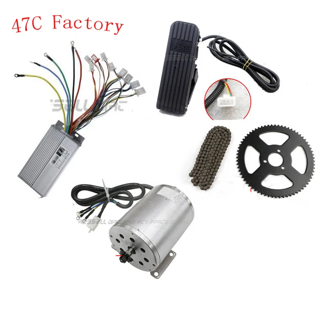 

Parts Set 1800W 48V E-Bike Black Brushless Motor Controller Throttle Pedals Charging ATV Ebike Electric Go Kart