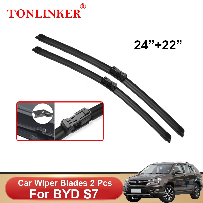 

TONLINKER Car Wiper Blades For BYD S7 SUV 2017 2018 Car Accessories Front Windscreen Wiper Blade Brushes Cutter Auto Goods