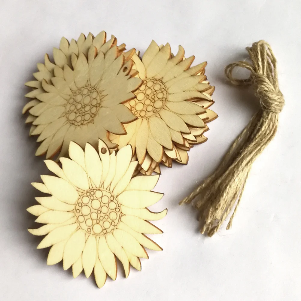 

Wood Flower Wooden Sun Diy Slice Ornaments Slices Sunflower Embellishments Unfinished Craftgift Cutouts Pieces Mini Chip Tag Log