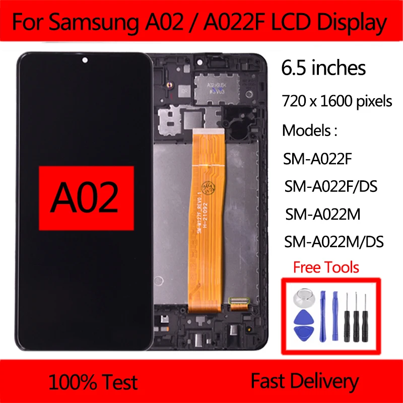 

6.5" Original a02 For Samsung Galaxy A02 LCD Display A022 SM-A022M Screen Replacement For Samsung A022F A022G A022M SM-A022F LCD