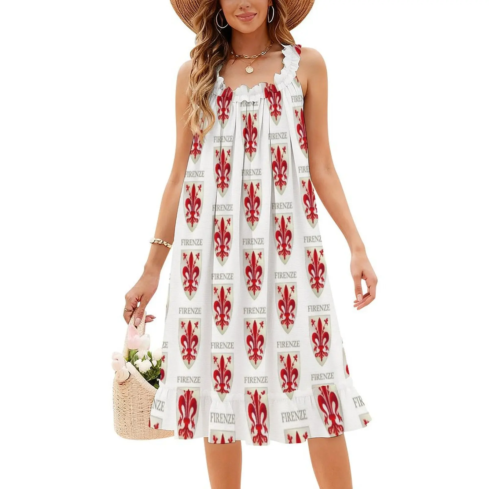 Фото Florence Red G Leit Shield Boho Chic Dress Элегантное модное пляжное платье для свадебной вечеринки Firenze Italy Red G Leit Toscana Coat Woman №4