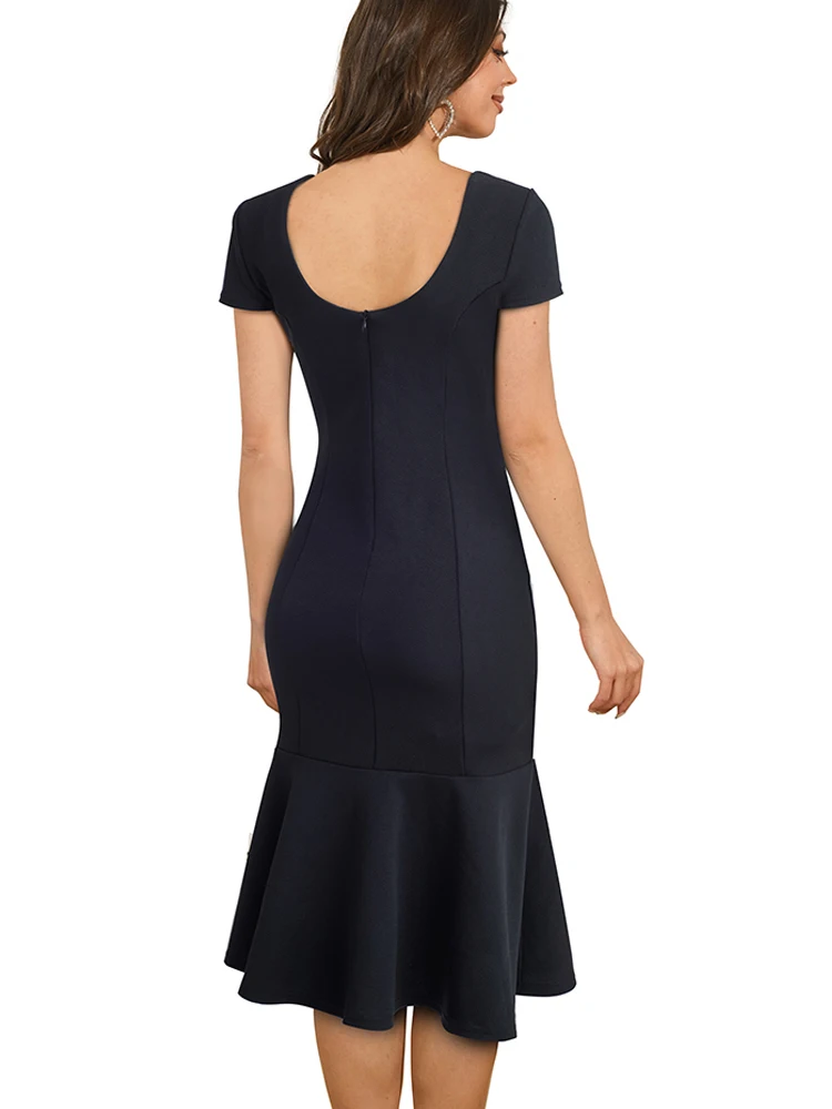 Женское винтажное платье-Русалка Nice-Forever летнее и элегантное платье с глубоким