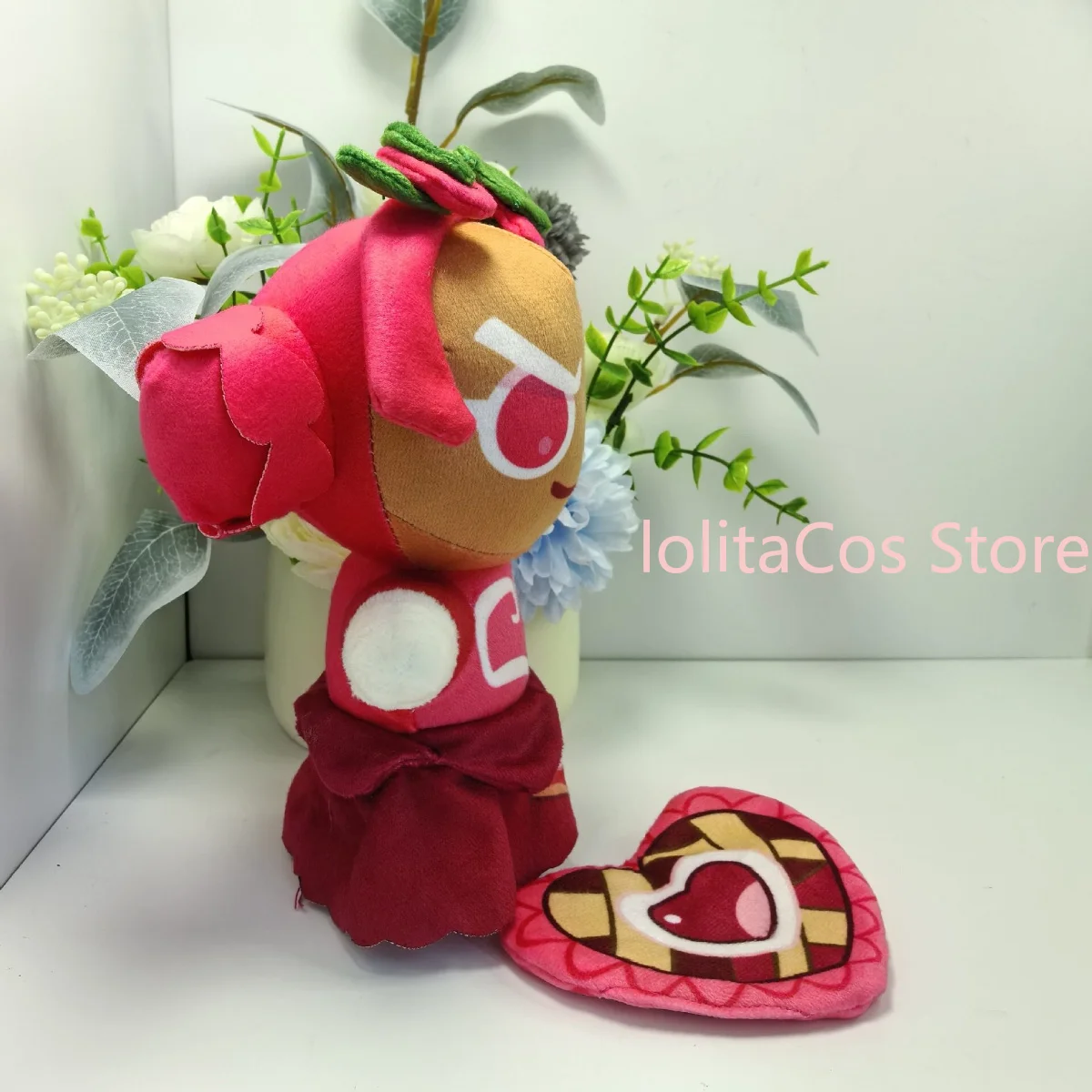 Фото Плюшевая кукла Cookie Run: Kingdom Red Velvet Cookie Hollyberry Cookie, 25 см, в стиле каваи, аниме, мягкая игрушка, подарок на день рождения, Рождество №4