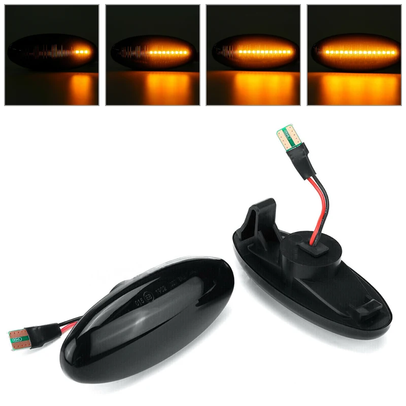 

1 Pair Dynamic Fender Side Marker Light Turn Signal Lamp Fit for Nissan Navara D22 NP300 Datsun Terrano Frontier Fiera 1998-2005
