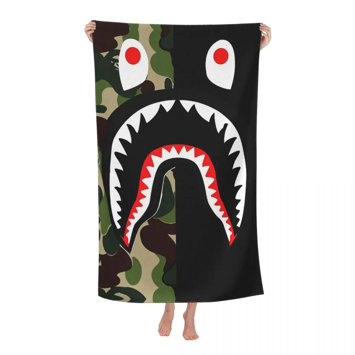 

Камуфляжное старое банное пляжное полотенце из микрофибры с изображением Зубов Акулы, дорожное полотенце для плавания и кемпинга