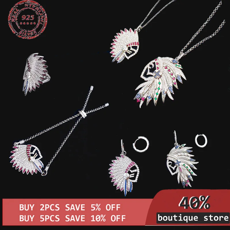 

S925 Sterling Silver Indian style asymmetric earrings, necklaces, bracelets, rings, vintage Monaco jewelry, women's jewelry