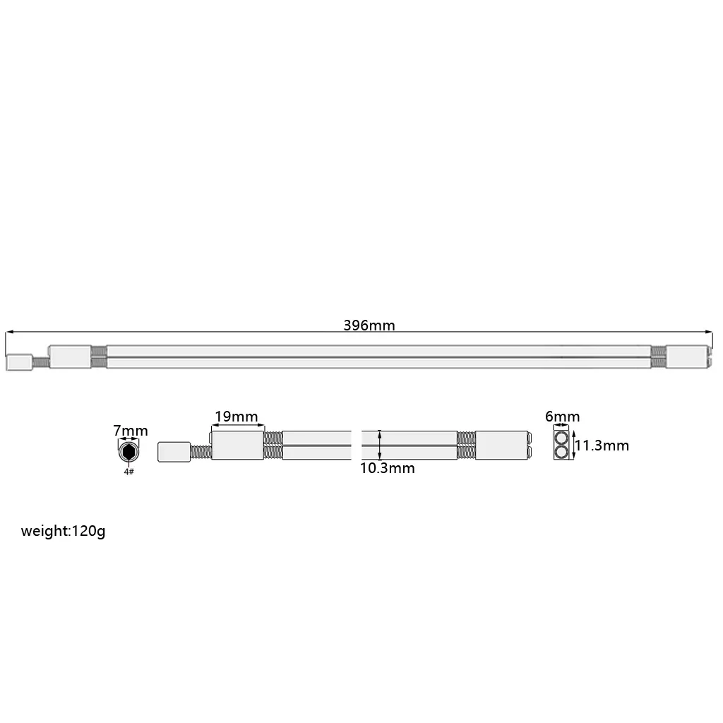 1 шт. двухсторонний регулируемый стержень с латунной головкой для
