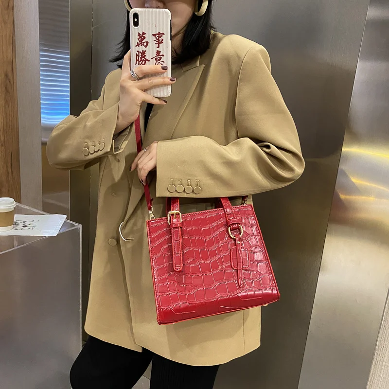 Stone Bag Large Capacity Fashion Trend Shoulder Bag Female Texture Tote Bag Bags for Women