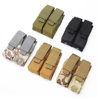 tactical molle system double magazine pouch pistol 9mm m5 airsoft mag bag holder multi tool pack military hunting accessories