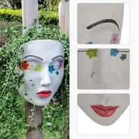 human face flower pot mask vase plant pot resin crafts wall mounted flower pot home balcony garden fence wall decoration