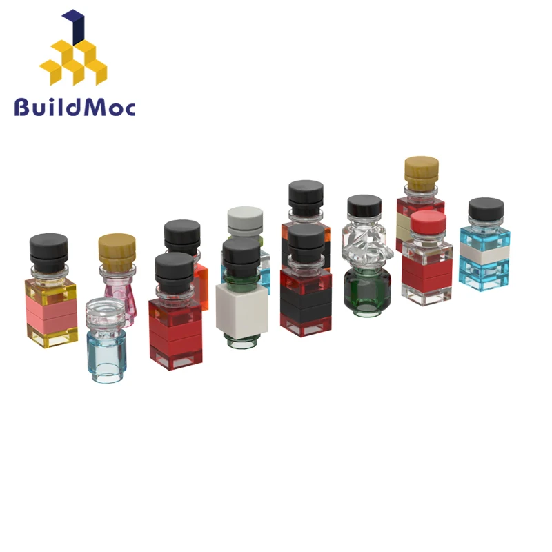 

MOC-99616 Multi Transparent Color Wine Liquor Bottles Building Blocks Kit 93549 Assemble Particles Pot Bricks Toys For Kids Gift