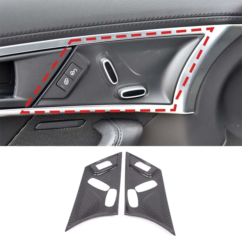 

For Jaguar F-TYPE F Tpye 2013-2024 Car Seat Adjustment Panel Cover Decorative Sticker Real Carbon Fiber Interior Accessories